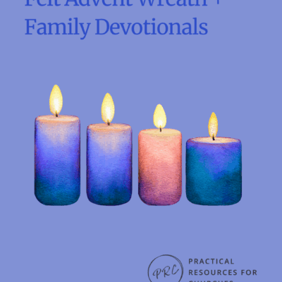 FELT ADVENT WREATH AND TABLE TENTS: BLUE