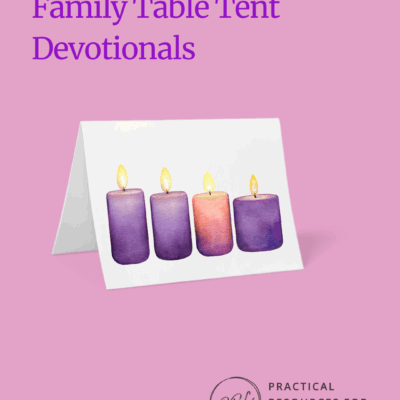 ADVENT TABLE TENT FAMILY DEVOTIONAL: Purple