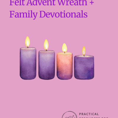 FELT ADVENT WREATH AND TABLE TENTS: PURPLE