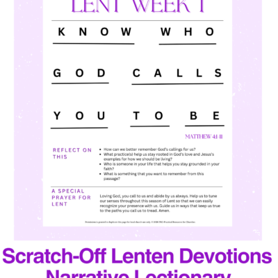 Scratch-Off Lenten Word Puzzle Pack Narrative Lectionary