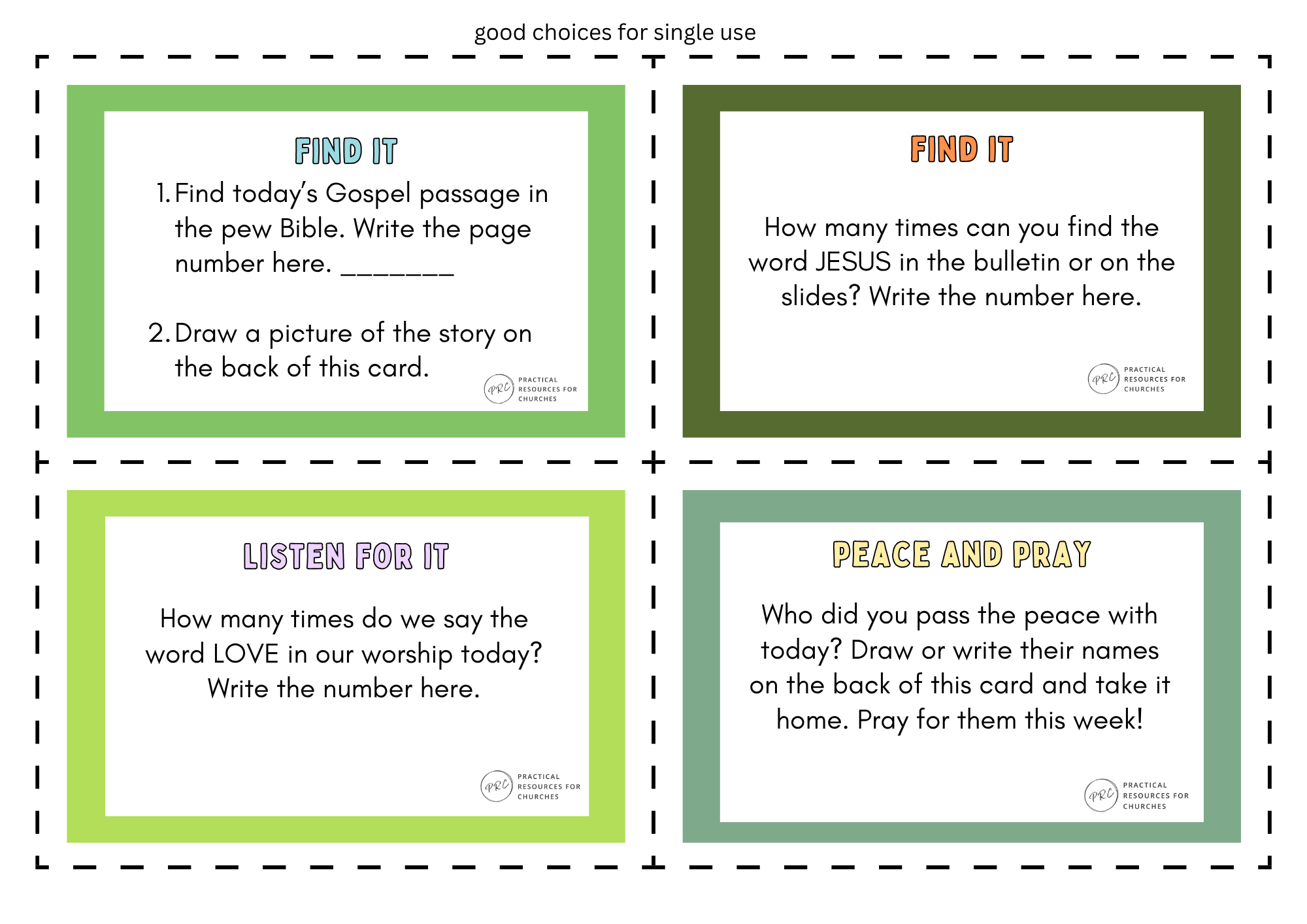Ordinary Time 2026 Pew Basket Cards | 12 Printable Children’s Worship Prompt Cards + Print Guide - Image 4