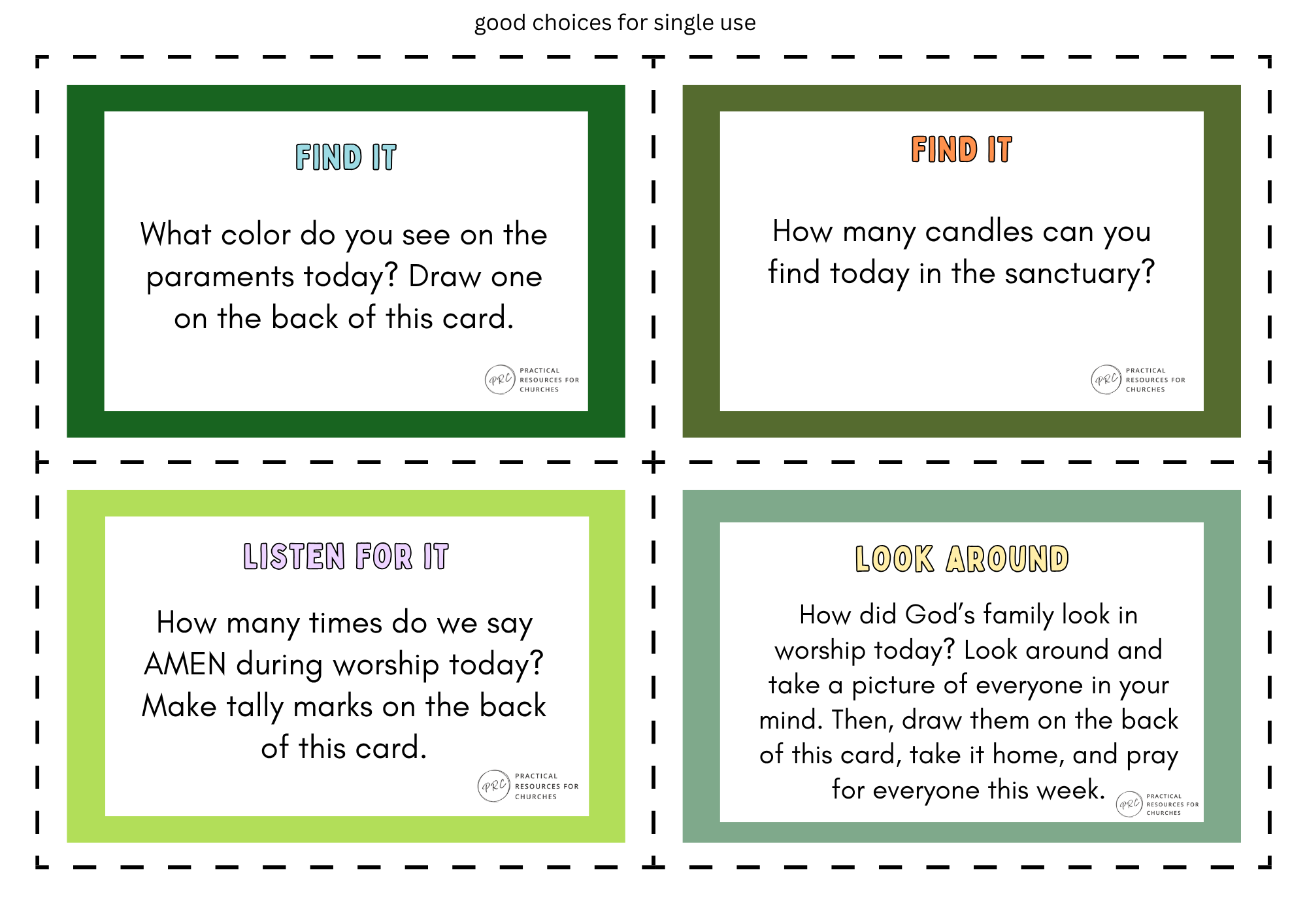 Ordinary Time 2026 Pew Basket Cards | 12 Printable Children’s Worship Prompt Cards + Print Guide - Image 3